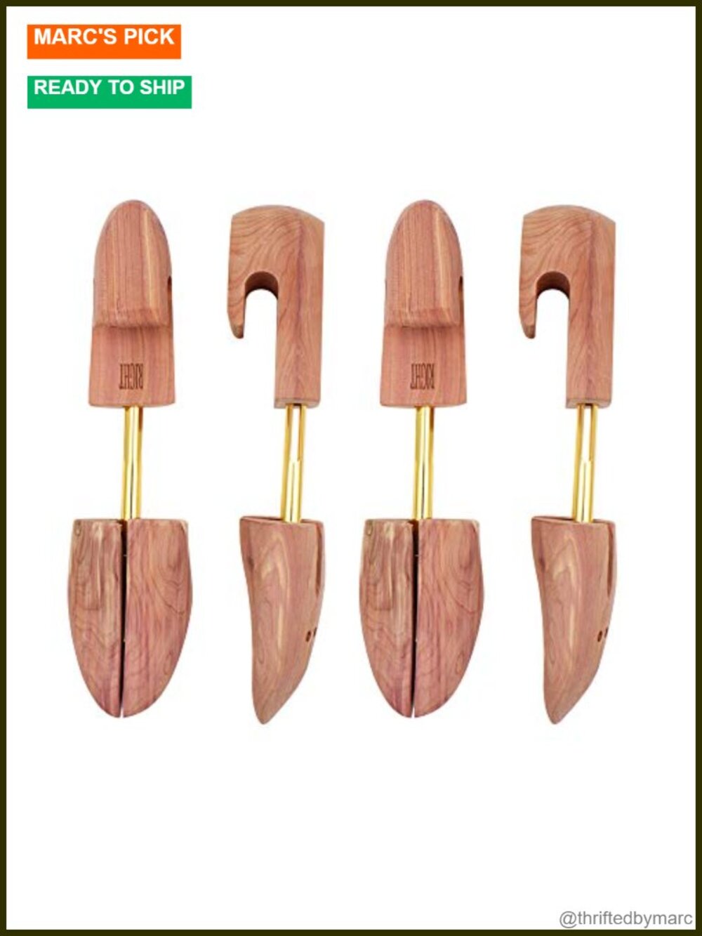 Cedar Wood Shoe Trees Split Toe 2Pk + Shoe Horn